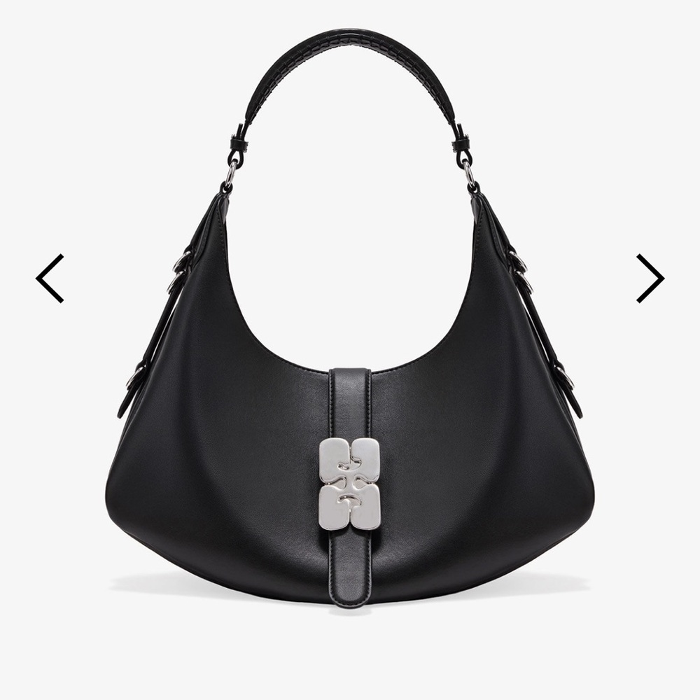 Ganni Kat Bag Small Black Silver